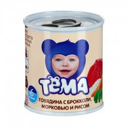 Пюре Тёма говядина брокколи морковь рис с 6 мес 100 г